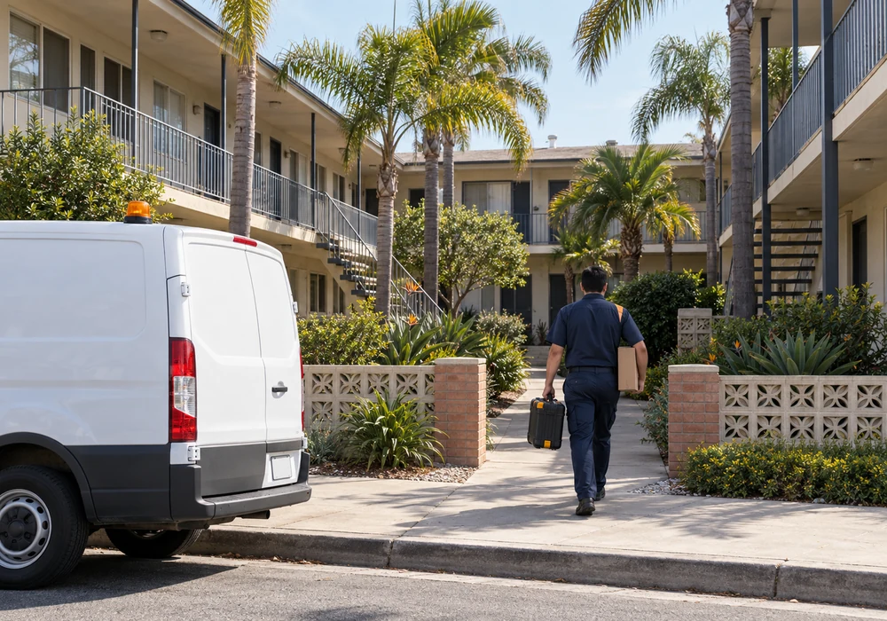 Appliance repair technician working in Long Beach, CA