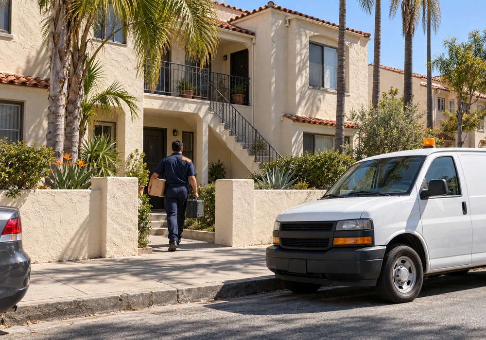 Appliance repair technician working in Los Angeles, CA