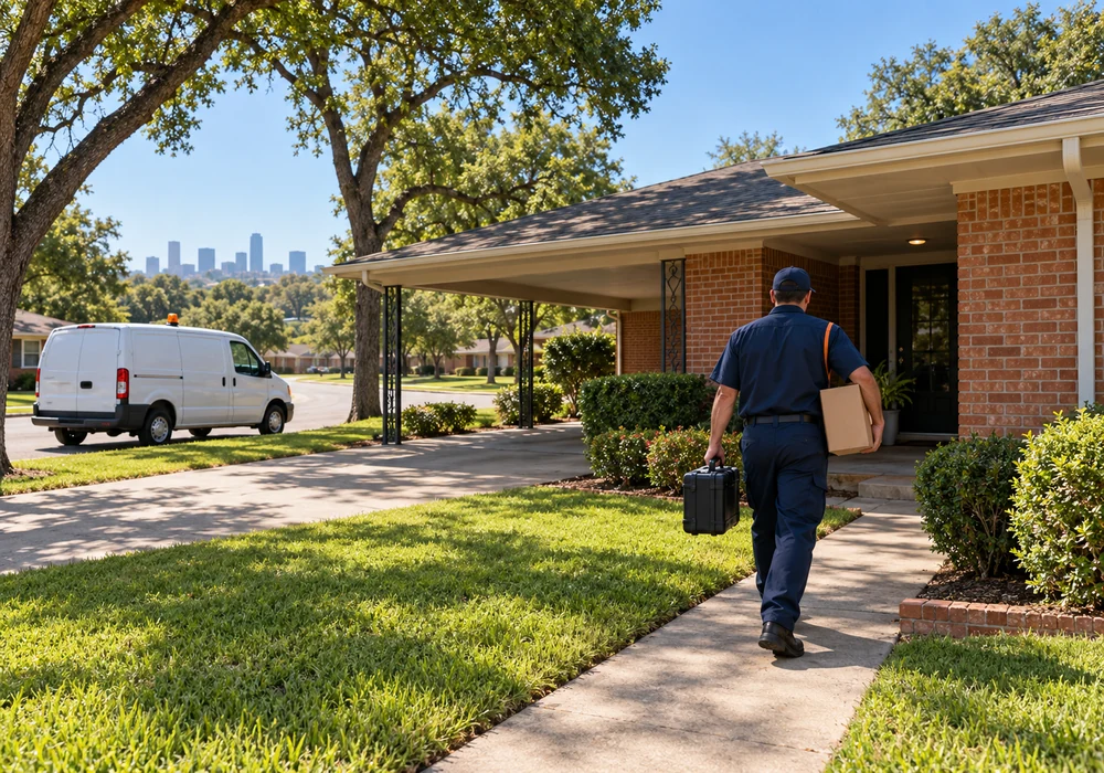Appliance repair technician working in Dallas, TX