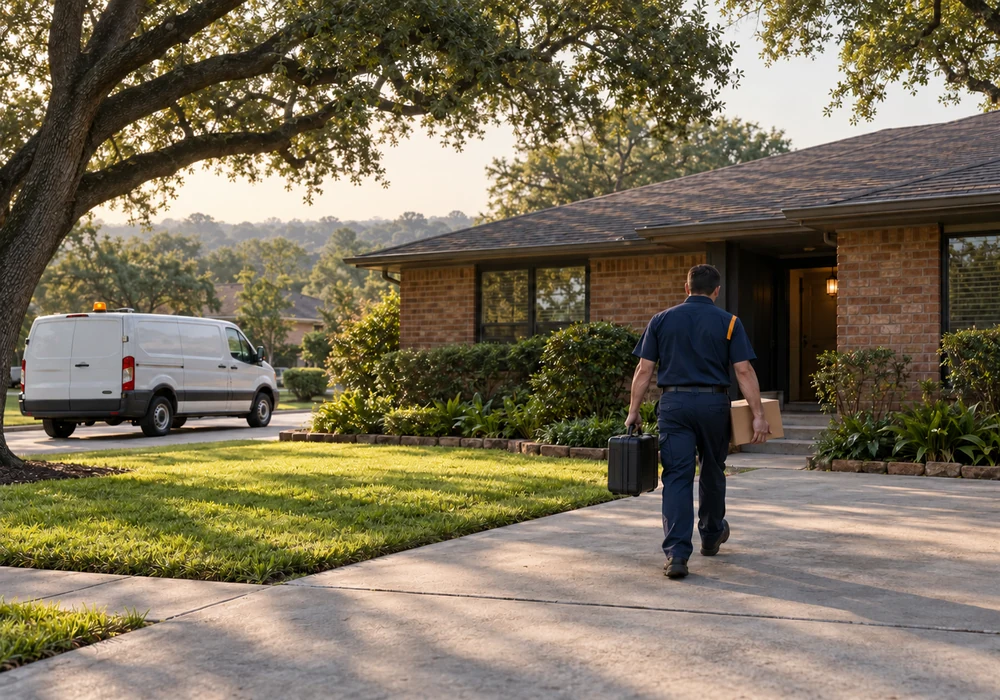 Appliance repair technician working in Houston, TX